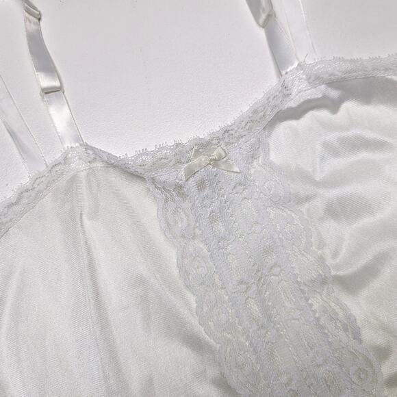 Vintage Slip Girls Size 12 White Nylon Lace - Picture 2 of 6
